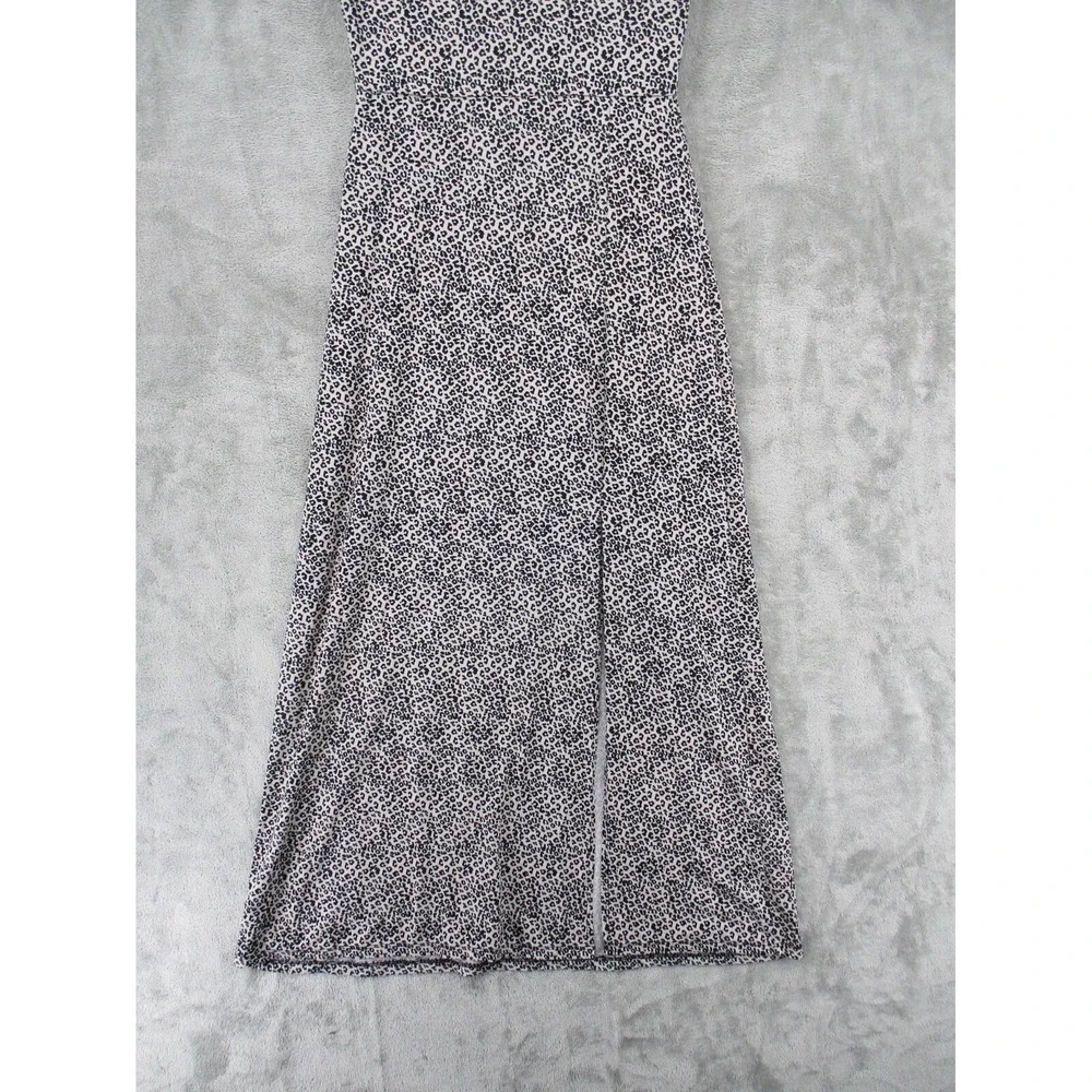 Wayf Dress Womens XXS Maxi Animal Print Stretch Knit Grunge Front Slit Statement